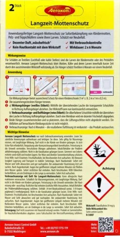 Aeroxon Langzeit Mottenschutz - 2 Stück -Garten und Außenbereich Aeroxon20Langzeit Mottenschutz 35831 H01