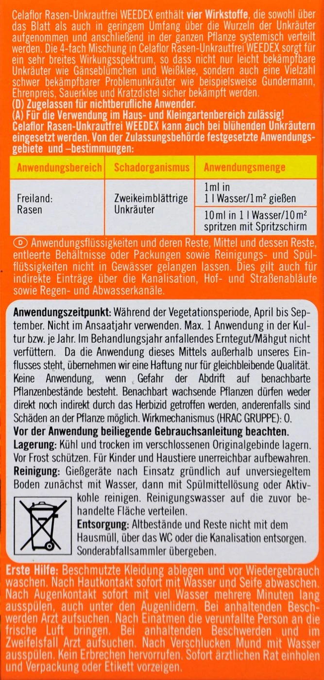 Celaflor Rasen-Unkrautfrei Weedex - 100 Ml 2 Celaflor Rasen-Unkrautfrei Weedex - 100 Ml – Bild 2