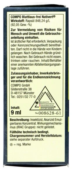 Compo Bio Nativert Blattlaus-Frei - 9 Ml -Garten und Außenbereich Compo20Bio20Nativert20Blattlaus Frei 31403 L01