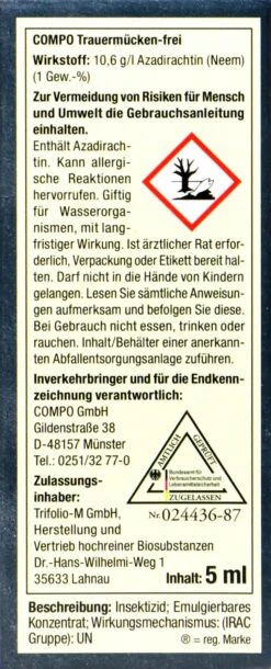 Compo Bio Trauermücken-Frei - 5 Ml -Garten und Außenbereich Compo20Bio20Trauermuecken Frei 31330 L01
