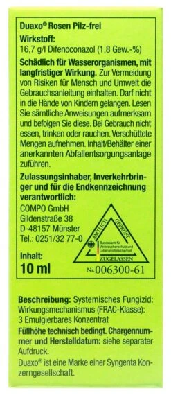 Compo Duaxo Rosen Pilz-frei Für Alle Zierpflanzen - 10 Ml -Garten und Außenbereich Compo20Duaxo20Rosen20Pilz Frei20fuer20alle20Zierpflanzen 33227 L01