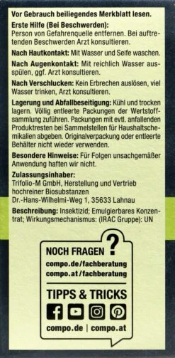 Compo Bio Insekten-frei Neem - 75 Ml -Garten und Außenbereich Compo20Insektenfrei20Neem 31226 L01
