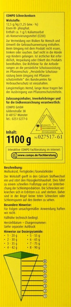 Compo Schneckenkorn - 1,1 Kg -Garten und Außenbereich Compo20Schneckenkorn 31314 R01