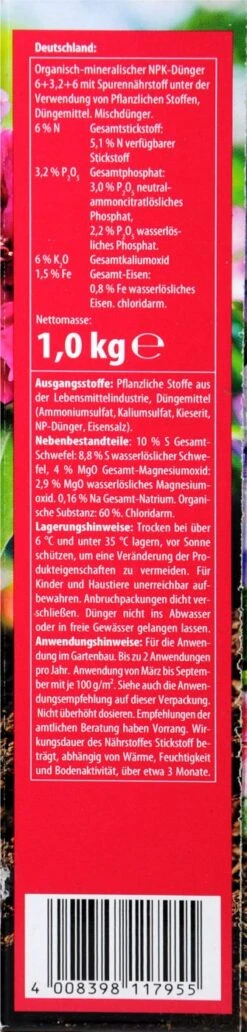 Compo Spezialdünger Rhodo- Und Hortensien Vital - 1 Kg -Garten und Außenbereich Compo20Spezialduenger20Rhodo 20und20Horstensien20Vital 31830 R01