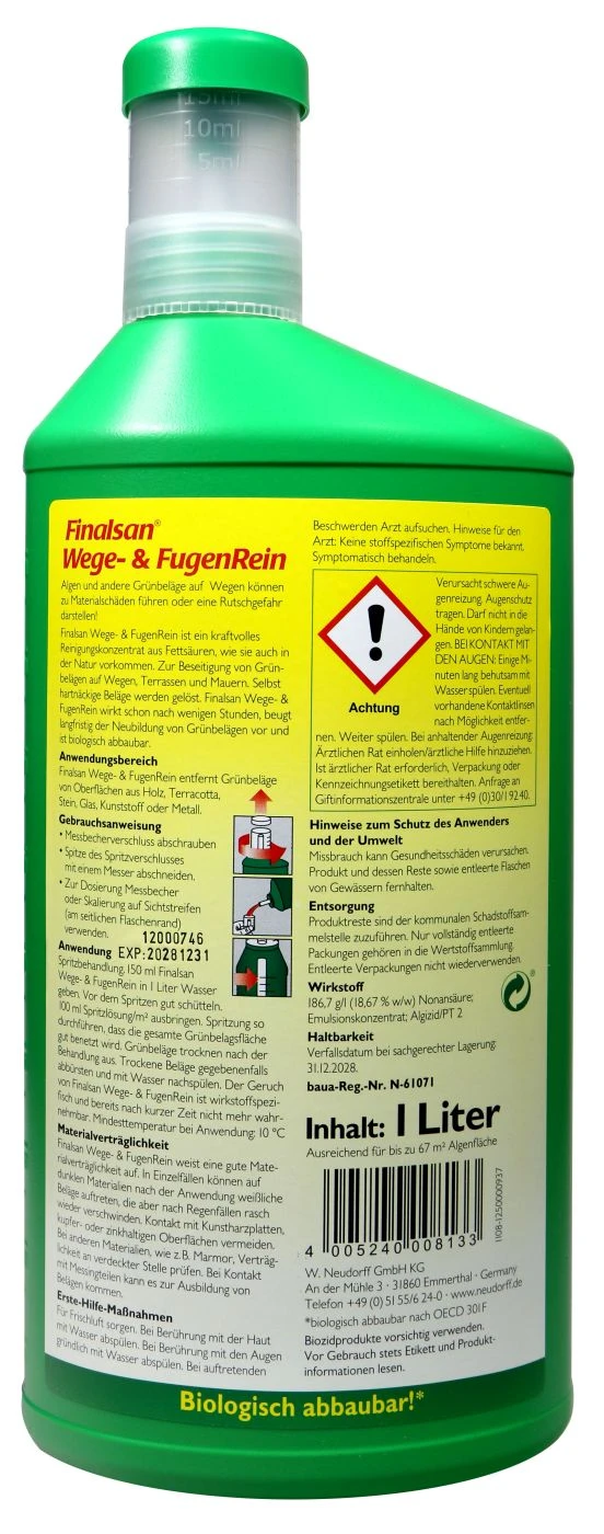 Neudorff Finalsan Wege Und FugenRein - Konzentrat - 1 L 2 Neudorff Finalsan Wege Und FugenRein - Konzentrat - 1 L – Bild 2