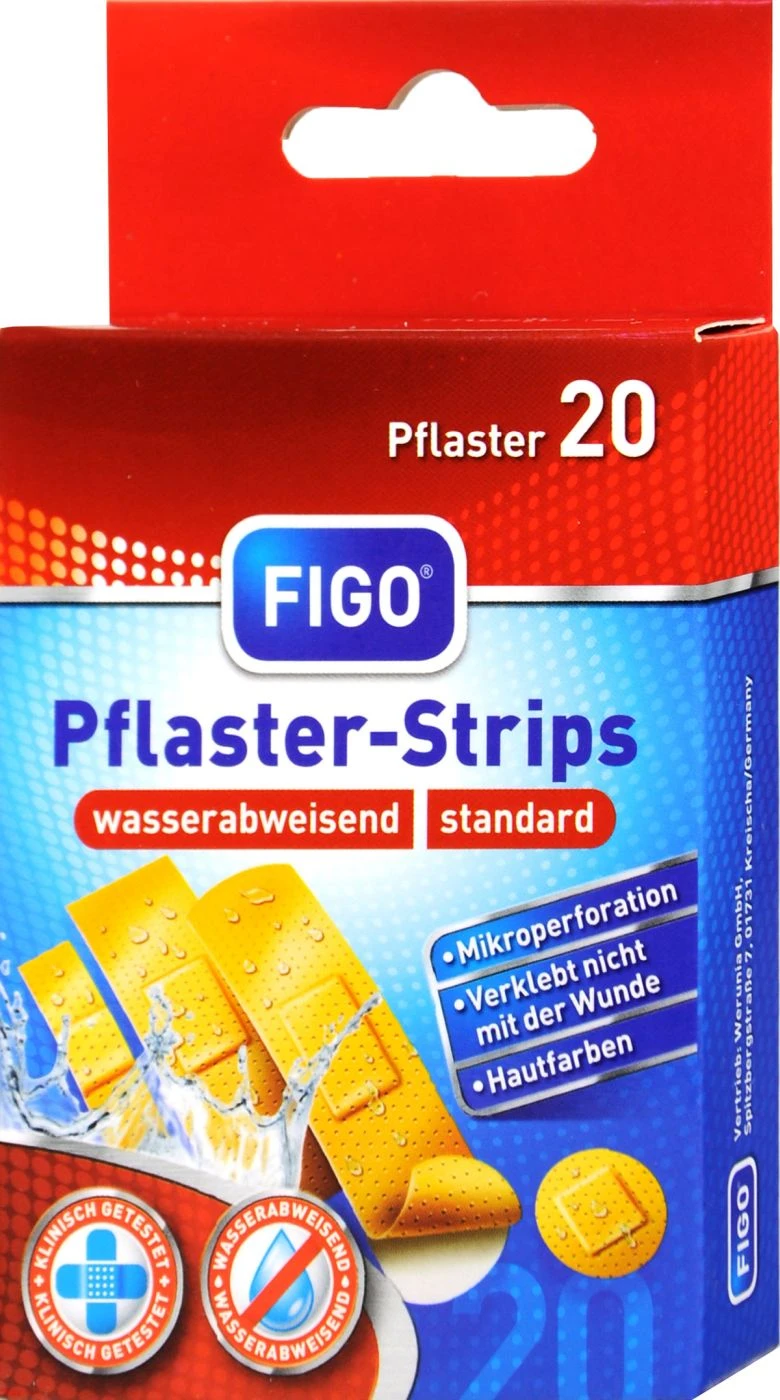 Figo Pflaster-Strips Wasserabweisend - 20 Stück 1 Figo Pflaster-Strips Wasserabweisend - 20 Stück