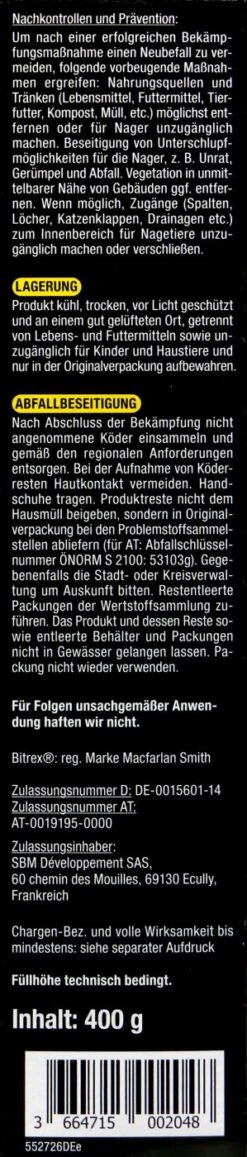 Protect Home Ratten Getreideköder - 0,4 Kg 7 Protect Home Ratten Getreideköder - 0,4 Kg -Garten und Außenbereich Protect20Home20Ratten20Getreidekoeder 38714 L01