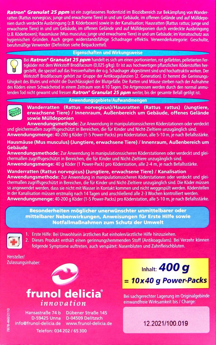 Delicia Ratron Granulat Power-Packs - 0,4 Kg 4 Delicia Ratron Granulat Power-Packs - 0,4 Kg – Bild 4