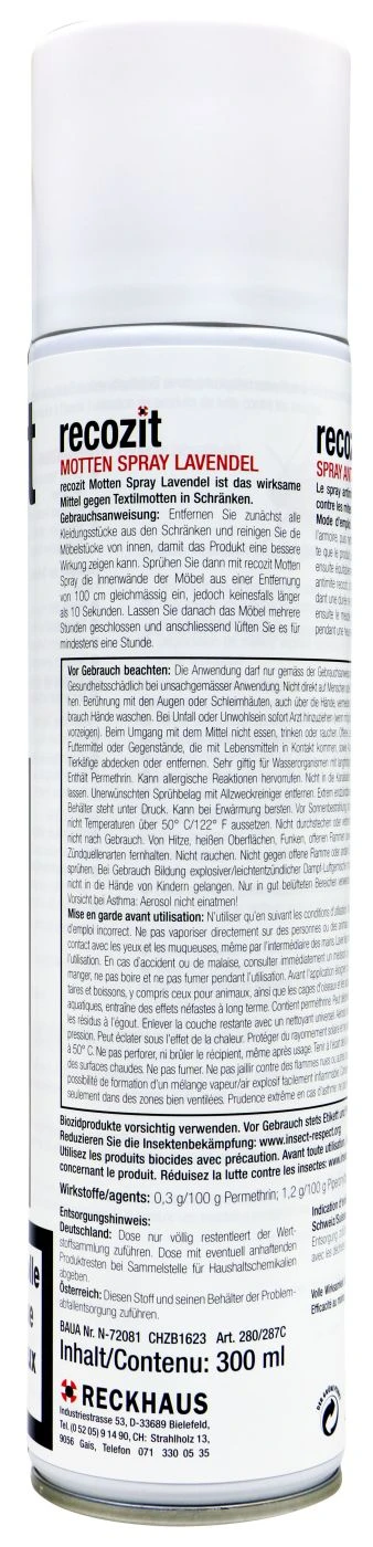 Recozit Mottenspray Lavendel - 0,3 L 2 Recozit Mottenspray Lavendel - 0,3 L – Bild 2